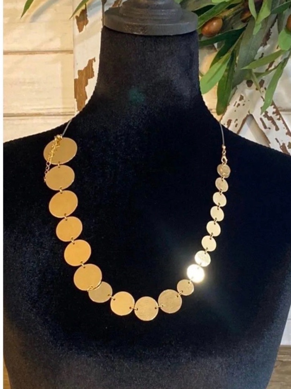 Gold Disc illusion Coin Necklace
